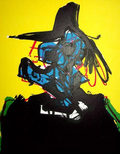 Antonio SAURA - Portrait surréaliste - Lithographie originale 2
