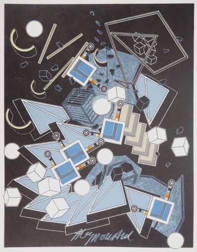 Alain LE YAOUANC : Eclatement surréaliste - Lithographie originale signée 2