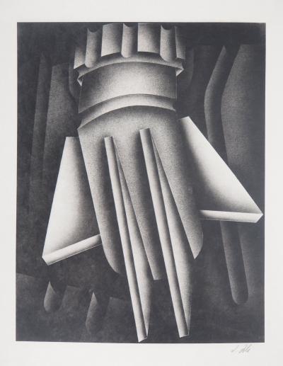 Jacques POLI : Fusée surréaliste - Lithographie originale signée 2