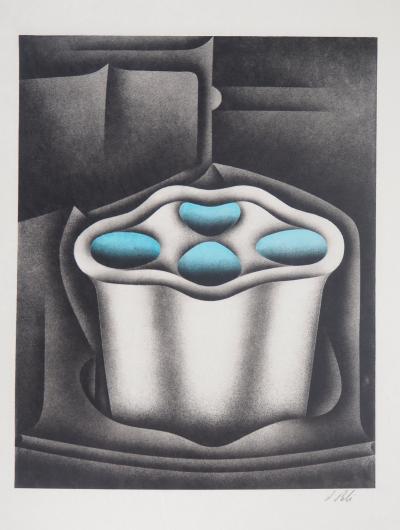 Jacques POLI : Fleur surréaliste - Lithographie originale signée 2