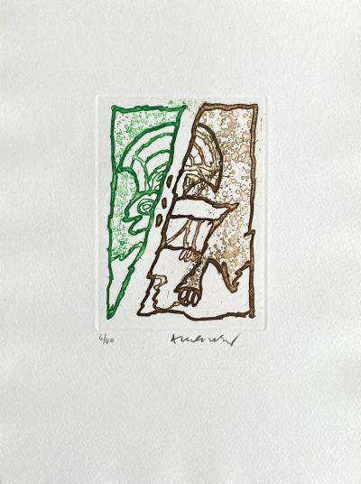 Pierre ALECHINSKY - Composition, 1980 - Gravure originale signée au crayon et numérotée 2