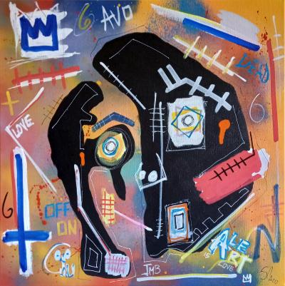 SPACO - Skull pink,  2022 - Technique mixte sur toile 2
