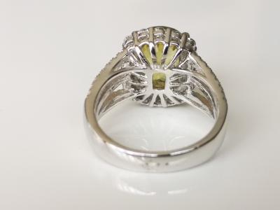 Bague en or blanc  18 carats chrysoberyl et  diamants - certificat 2