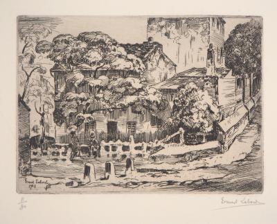 Ernst LABORDE : Au lapin agile, 1921 - Gravure originale signée 2