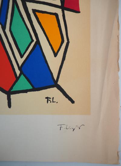 Fernand LEGER - Vitrail, Maternité - Sérigraphie originale, Signée 2