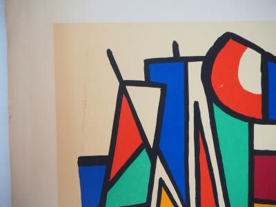 Fernand LEGER - Vitrail, Maternité - Sérigraphie originale, Signée 2