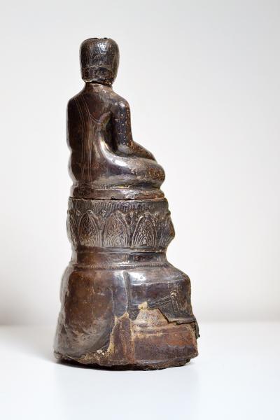 Thailande, dynastie Ayutthaya - Bouddha assis en feuille d’argent 2