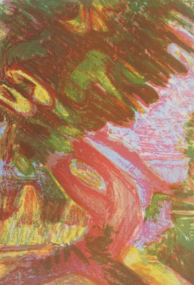 Roger MONTANE : Arbre impressionniste - Lithographie originale signée 2