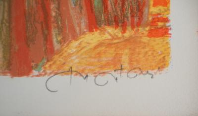 Roger MONTANE : Vue de la ville - Lithographie originale signée 2