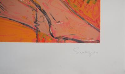 Michel SARAZIN : Jeune femme assise, 1942 - Lithographie originale signée 2