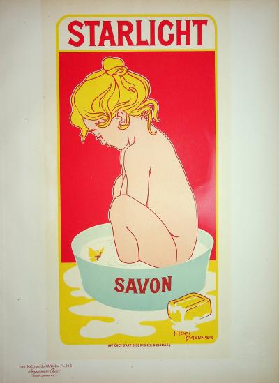 MEUNIER : Savon Starlight, 1900 - Lithographie originale signée 2