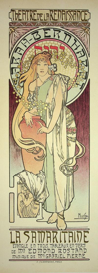 Alfons MUCHA : Sarah Bernhardt dans La Samaritaine - Lithographie originale signée 2