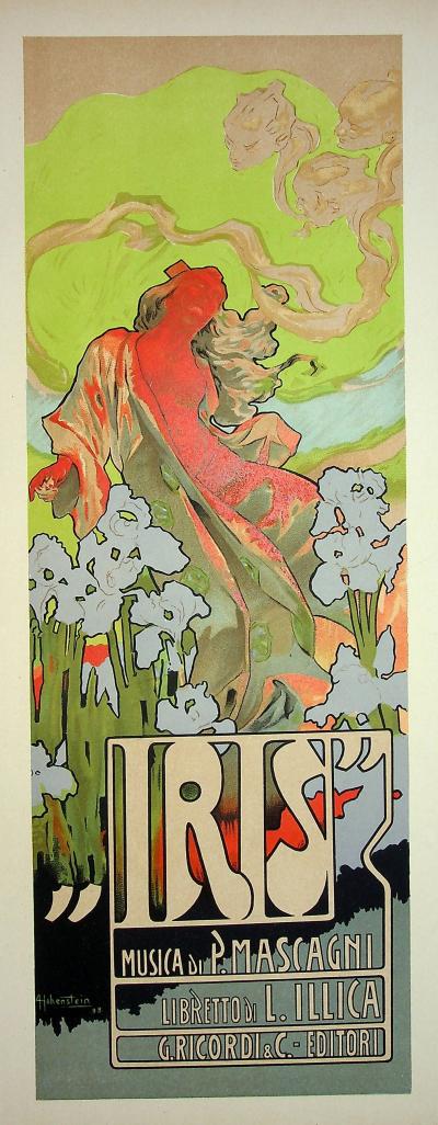 HOHENSTEIN : Iris, opéra-comique, 1899 - Lithographie originale signée au crayon 2
