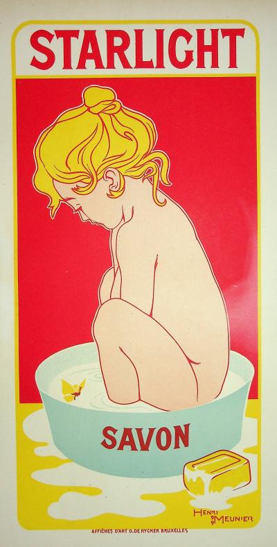 MEUNIER : Savon Starlight, 1900 - Lithographie originale signée 2