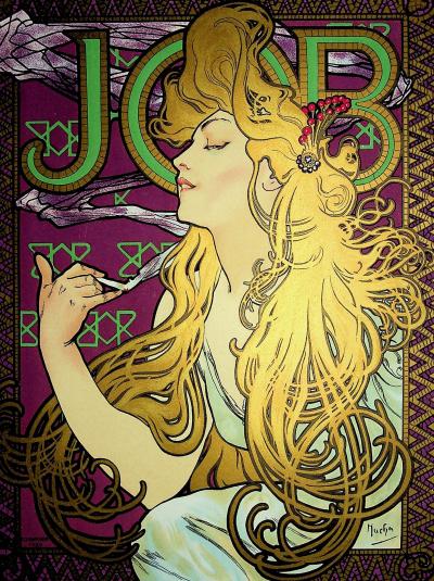 Alfons MUCHA : Papier à cigarette Job, 1900 - Lithographie originale signée 2