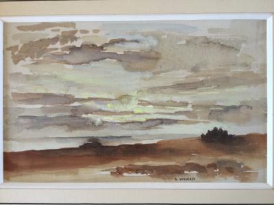 André VERGEAUX - Bord de mer - Aquarelle signée 2