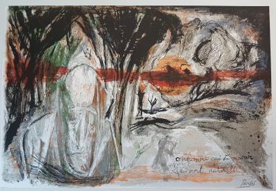 Pierre PARSUS - Bonhomme - Lithographie originale signée au crayon 2