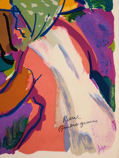 Pierre AMBROGIANI: Provencal lavender field - Original signed lithograph 2