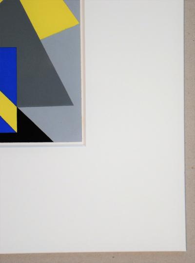 André BLOC (d'après) - Composition abstraite, 1952 - Pochoir aux couleurs gouaches 2