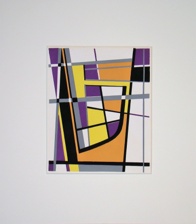 Jean LEPPIEN (after) - Abstract composition, 1952 - Stencil in gouache colours 2