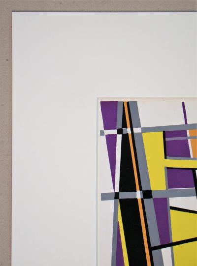 Jean LEPPIEN (after) - Abstract composition, 1952 - Stencil in gouache colours 2