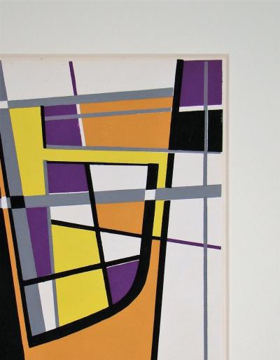 Jean LEPPIEN (after) - Abstract composition, 1952 - Stencil in gouache colours 2