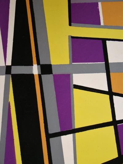 Jean LEPPIEN (after) - Abstract composition, 1952 - Stencil in gouache colours 2