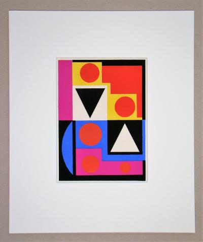Auguste HERBIN (after) - Abstract composition NON, 1952 - Stencil in gouache colours 2
