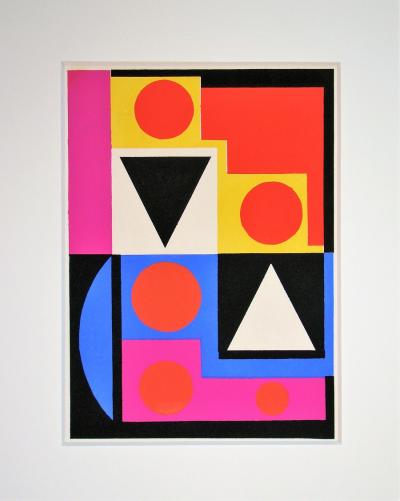 Auguste HERBIN (after) - Abstract composition NON, 1952 - Stencil in gouache colours 2