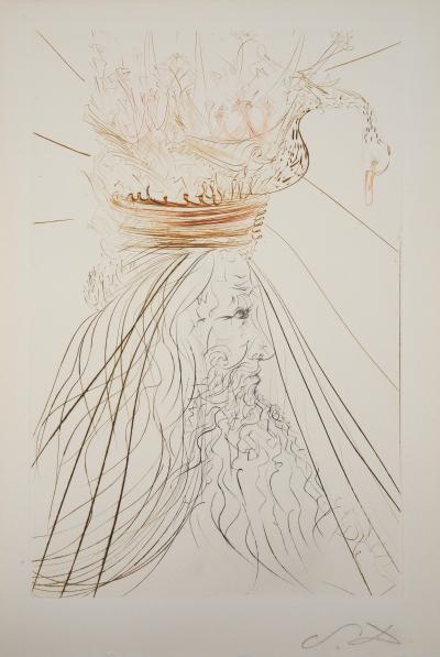 Salvador DALI: The surrealist king, 1970 - Original signed etching 2