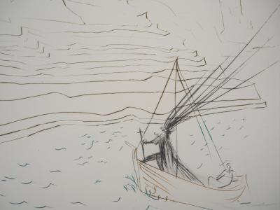 Salvador DALI : Chevalier dans un voilier, 1970 - Gravure originale signée 2
