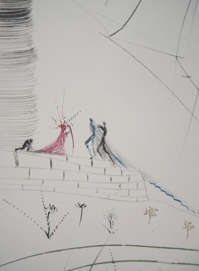 Salvador DALI : L’arrivée d’Iseult, 1970 - Gravure Originale Signée 2