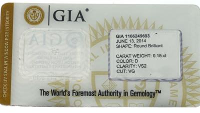 Diamant rond brillant de 0,15 carat certifié AIG. 2