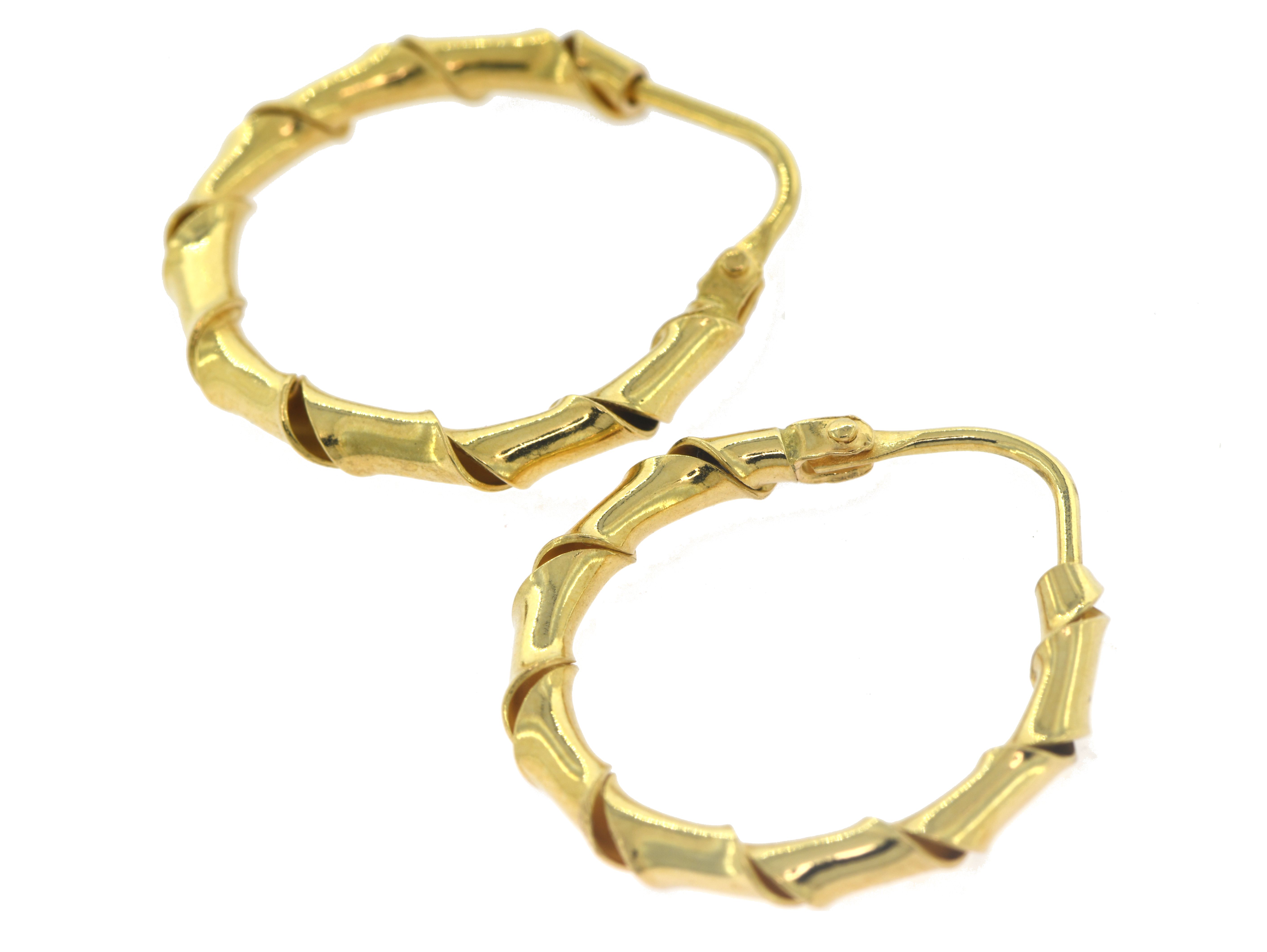 Boucles D'oreilles Créoles En Or 18 Carats - Or Blanc - Occasion