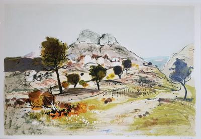 Michel JOUENNE - Vers Gigondas, 1992 - Lithographie originale signée au crayon 2