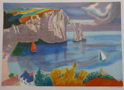 Georges LAMBERT - Etretat, 1980 - Lithographie originale signée au crayon 2