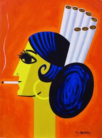 Pierre-Félix MASSEAU - Tobacco, 1990 - Poster
