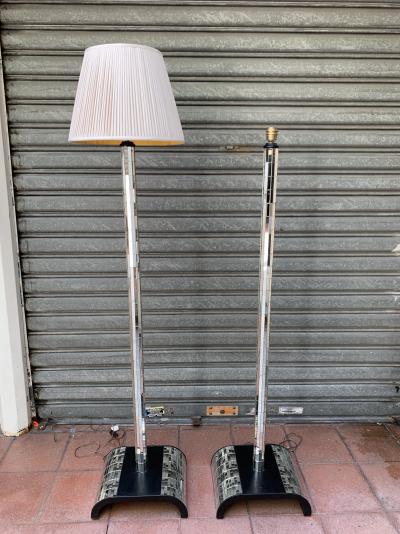 Travail italien - Paire de Lampadaire « miroir », circa 1960/1970 2