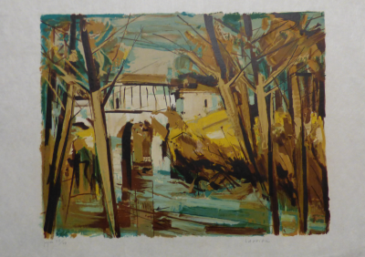 Gaston LARRIEU - Maison dans la forêt 3, 1970 - Lithographie originale signée 2
