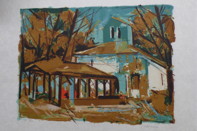 Gaston LARRIEU - Mansarde, 1970 - Lithographie originale signée 2