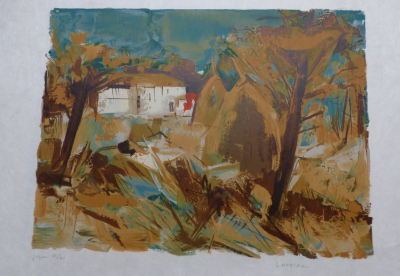 Gaston LARRIEU - Maison dans la forêt 2, 1970 - Lithographie originale signée 2