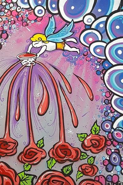 La Pupazza - L’ange magique - Acrylique et spray sur papier 2