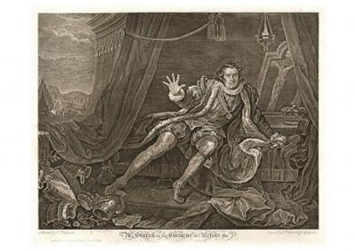 William HOGARTH (d'après) - M. Garrick dans le personnage de Richard III - Eau-forte 2