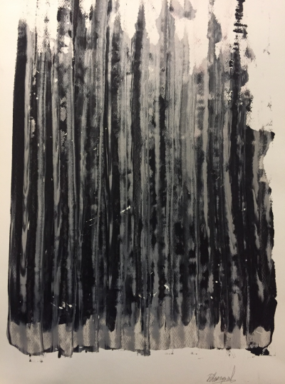 Jérémie REBOURGEARD - Cheval Noir, 2020 - Acrylique sur papier Canson 2