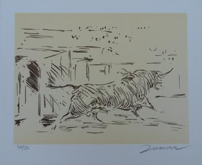 José de ZAMORA : Le taureau - Lithographie signée au crayon et numérotée 2