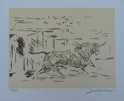 José de ZAMORA : Le taureau - Lithographie signée au crayon 2