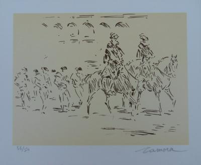 José de ZAMORA : Le défilé dans l’arène - Lithographie signée au crayon 2