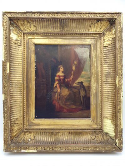 Jean-Marius FOUQUE - La fileuse - Huile sur panneau, Seconde moitié du XIXe siècle 2