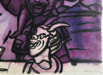 Valério ADAMI - The Shepherd, 2015 - Original signed watercolor 2