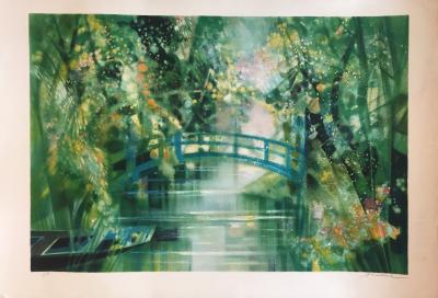 Camille HILAIRE -  Le Pont à Giverny, 1989 - Lithographie signée au crayon 2